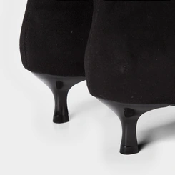 Ankle Boot Gabriela Salto Médio Drapeado Preto