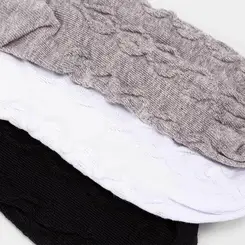 Kit Meia Feminina STZ Cano Baixo Relevo 3 Pares 34-38 Multicolor