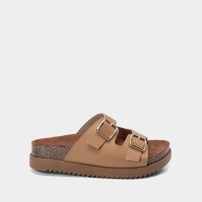 Tamanco Papete Moleca Flatform Fivela Caramelo