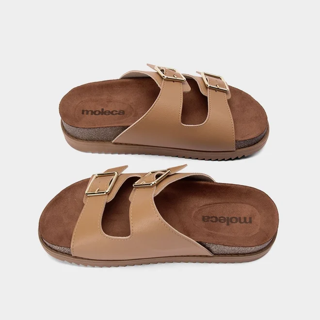 Tamanco Papete Moleca Flatform Fivela Caramelo