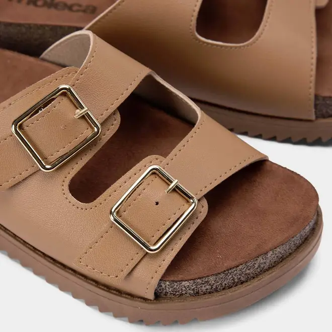 Tamanco Papete Moleca Flatform Fivela Caramelo