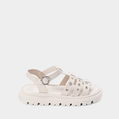 Sandália Aranha Moleca Flatform Tratorada Ilhós Off White