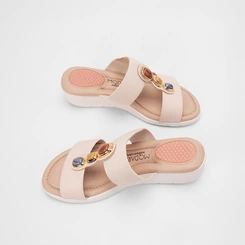 Tamanco Feminino Salto Médio Anabela Modare Ultraconforto Pedraria Off White