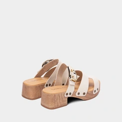 Tamanco Feminino Beira Rio Plataforma Detalhe Fívela Off White