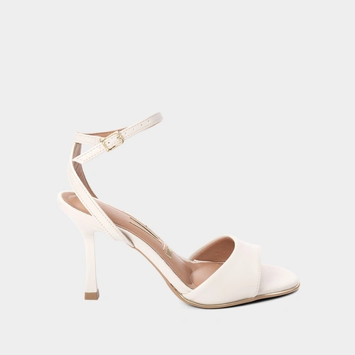 Sandália Vizzano Salto Alto Fino Off White