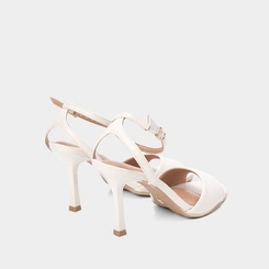 Sandália Vizzano Salto Alto Fino Off White