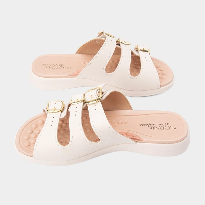 Tamanco Feminino Modare Ultraconforto Tira Tripla Off White