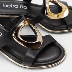 Tamanco Feminino Beira Rio Salto Bloco Médio Preto