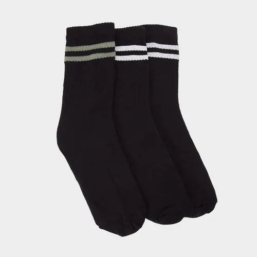 Kit Meia Esportiva STZ Cano Médio Algodão Preto 3 Pares 39-43