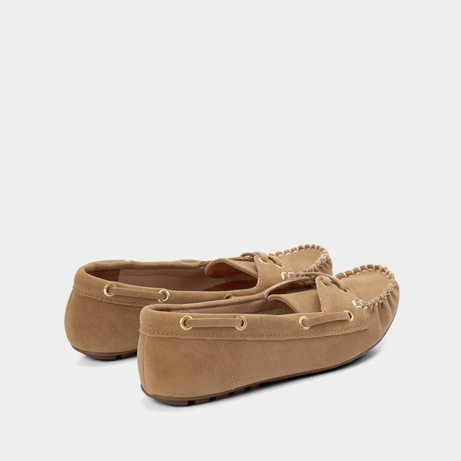Mocassim Feminino Vizzano Camurça Bege