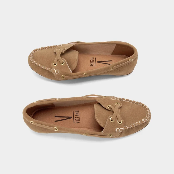 Mocassim Feminino Vizzano Camurça Bege