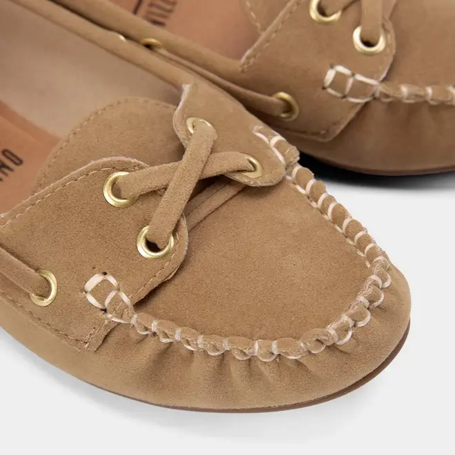 Mocassim Feminino Vizzano Camurça Bege