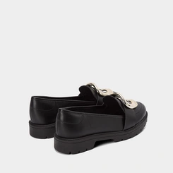 Mocassim Loafer Beira Rio Fivela Maxi Preto