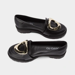 Mocassim Loafer Beira Rio Fivela Maxi Preto