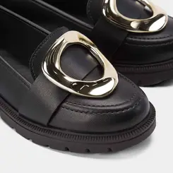 Mocassim Loafer Beira Rio Fivela Maxi Preto
