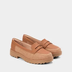 Mocassim Loafer Modare Ultraconforto Ráfia Caramelo