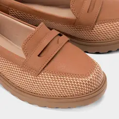 Mocassim Loafer Modare Ultraconforto Ráfia Caramelo