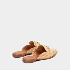 Mule Feminino Vizzano Ráfia Detalhe Dourado Bege