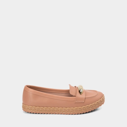Mocassim Feminino Moleca Enfeite Bold Nude