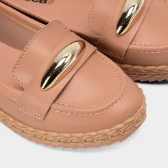Mocassim Feminino Moleca Enfeite Bold Nude