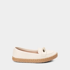 Mocassim Feminino Moleca Enfeite Bold Off White