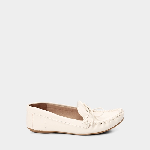 Mocassim Driver Feminino Vizzano Laço Off White