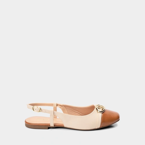 Sapatilha Slingback Gabriela Bico Quadrado Bridão Off White