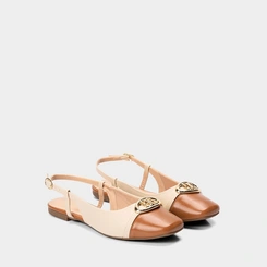Sapatilha Slingback Gabriela Bico Quadrado Bridão Off White