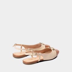 Sapatilha Slingback Gabriela Bico Quadrado Bridão Off White