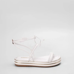 Sandália Flatform Gabriela Amarração Branco