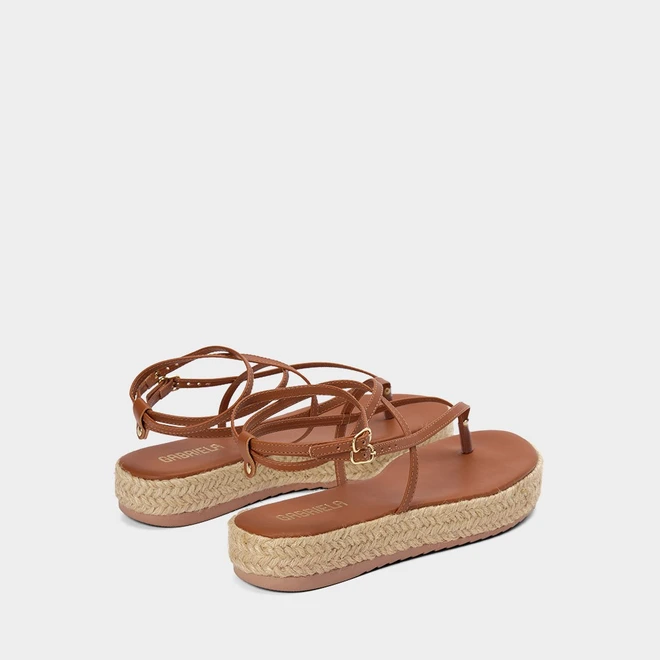 Sandália Espadrille Flatform Gabriela Marrom