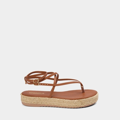 Sandália Espadrille Flatform Gabriela Marrom
