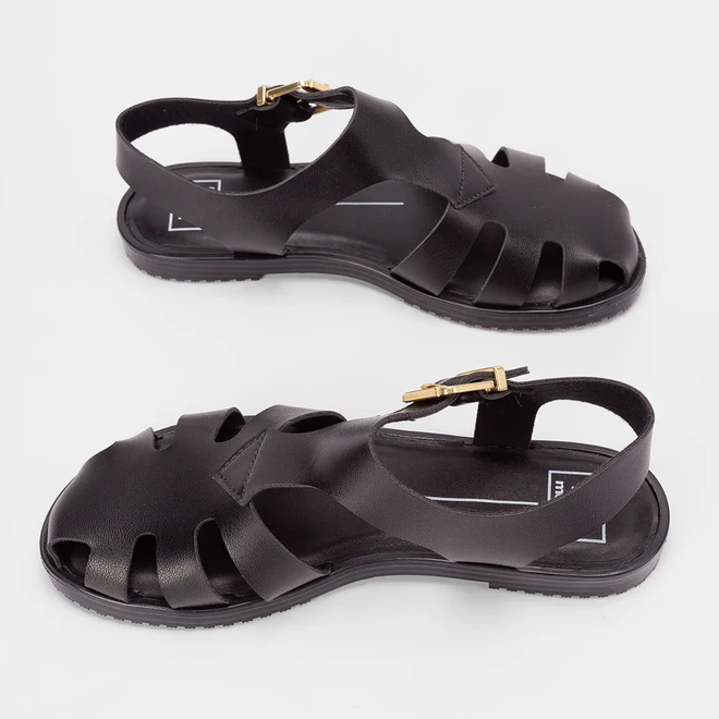 Sandália Feminina Moleca Aranha Fivela Preto