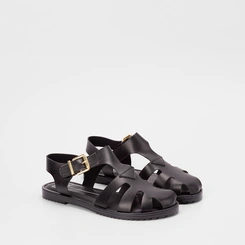 Sandália Feminina Moleca Aranha Fivela Preto