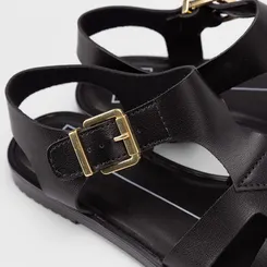 Sandália Feminina Moleca Aranha Fivela Preto