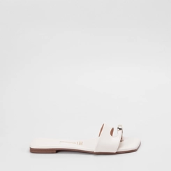 Rasteira Feminina Vizzano Detalhe Bold Off White