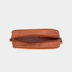 Bolsa Camera Bag Gabriela Pequena Transversal Ráfia Caramelo