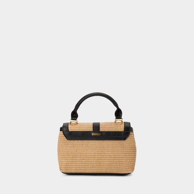 Bolsa Satchel Gabriela Média Transversal Ráfia Marfim