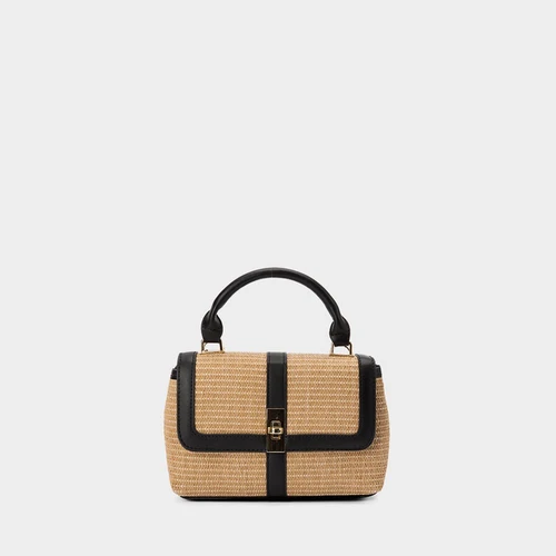 Bolsa Satchel Gabriela Média Transversal Ráfia Marfim