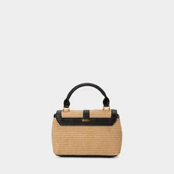 Bolsa Satchel Gabriela Média Transversal Ráfia Marfim