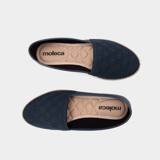 Sapatilha Moleca Texturizada Knit Marinho