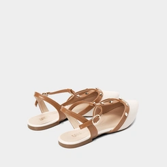 Slingback Gabriela Detalhe Recorte Tachas Off White
