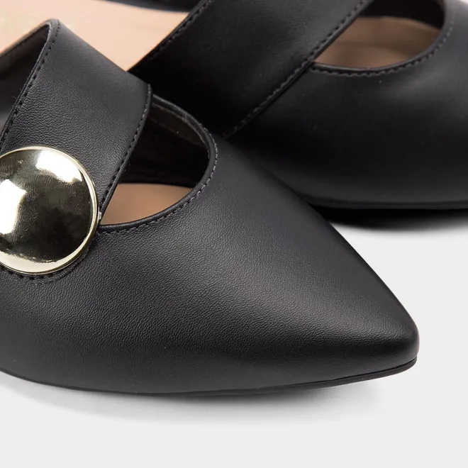 Mule Gabriela Enfeite Bold Preto
