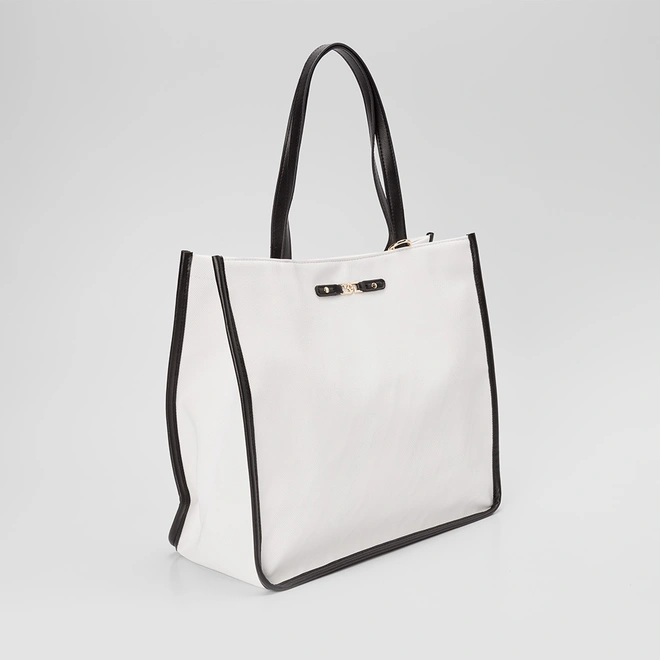 Bolsa Tote Gabriela Porta-cartão Branco & Preto