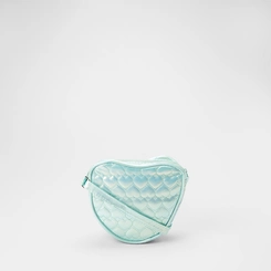 Bolsa Transversal Gabrielinha Pequena Coração Matelassê Holográfica Verde