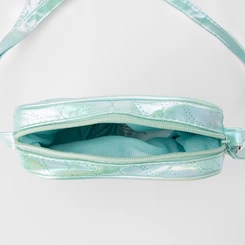 Bolsa Transversal Gabrielinha Pequena Coração Matelassê Holográfica Verde