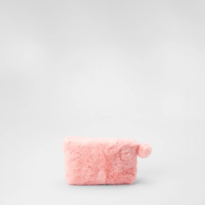 Necessaire Stz Detalhe Pompom Pelúcia Rosa