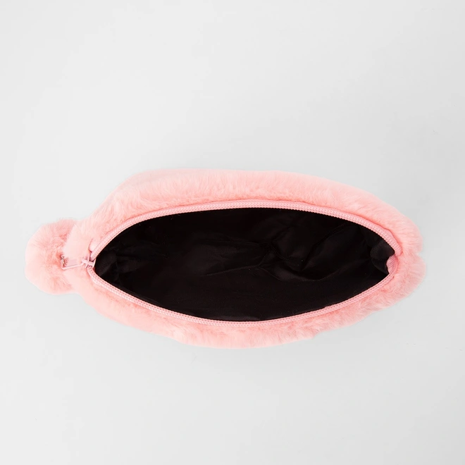 Necessaire Stz Detalhe Pompom Pelúcia Rosa