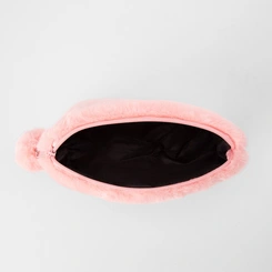 Necessaire Stz Detalhe Pompom Pelúcia Rosa