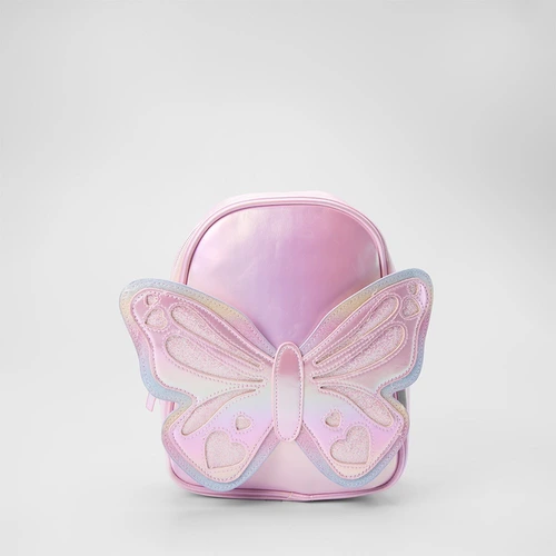 Mochila Infantil Gabrielinha Borboleta Holográfico Rosa